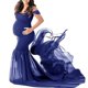 thumbnail image 1 of Pregnant Womens Off Shoulder Photography Maternity Maxi Dress Photo Dresses-26Blue, 1 of 2