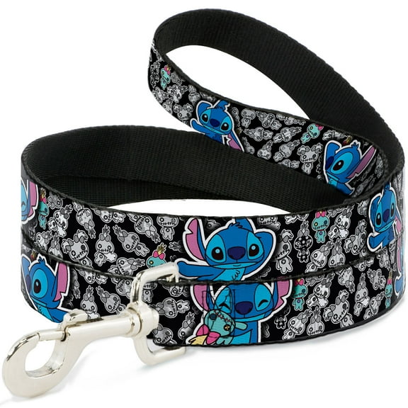 Disney Pet Leash, Dog Leash, Stitch Poses Mini Scrump Scattered, 4 Feet Long 1.0 Inch Wide