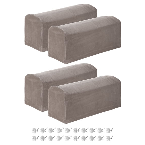 4Pack Stretch Armrest Covers, Polyester Armchair Slipcovers, Taupe