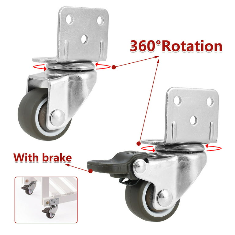 16 Pack Mini Swivel Wheels Sliders Roller for Appliance, Load Capacity  14Lbs Per Wheel