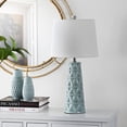 thumbnail image 1 of Safavieh Lighting Collection Cairo Soft Blue Ceramic 26-inch Bedroom Living Room Home Office Desk Nightstand Table Lamp (LED Bulb Included), 1 of 2
