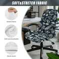 thumbnail image 5 of Renewold Palm Leaf Dark Blue Office Computer Chair Cover Non-slip Decorative Boss Rotating Office Chair Cover Desk Computer Chair Cover with Elastic Bottom, L, 5 of 7