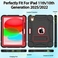 thumbnail image 5 of SUPNICE Case for New iPad (A16) 11th Generation 11 Inch 2025, iPad 10th Generation 10.9" 2022, Heavy Duty Shockproof Rugged Protective Case with Kickstand & Pencil Holder,Black and Red, 5 of 7