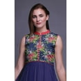 thumbnail image 2 of Bimba Navy Blue3 Floral Indian Kurtis For Women Solid Readymade Anarkali Dress Printed Indian Kurti X-Large, 2 of 6