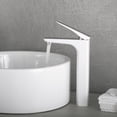 thumbnail image 4 of DAX Brass Single Handle Vessel Bathroom Basin Faucet, White, 4 of 5