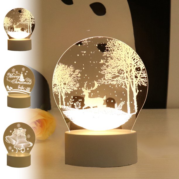 Lámpara de Mesa Xihbxyly con Luz Ambiental para Mesita de Noche Regalo de Navidad