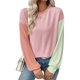 thumbnail image 5 of Conjuntos de maestra/o,Blusa informal para mujer, cuello redondo, manga larga, corte holgado, mezcla de poliéster y elastano, ideal para uso doméstico y de oficina, sopatenor, 5 of 9