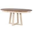 thumbnail image 4 of 5-Pc Panel Wood Cross Pedestal Dining Set in Caramel, 4 of 6