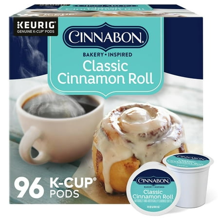 Cinnabon Classic Cinnamon Roll Keurig Single-Serve K-Cup Pods, Light Roast Coffee, 96 Count