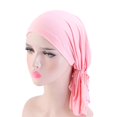 thumbnail image 2 of Fashion Women Reversible Adjustable Beading Braid Hat Ruffle Cancer Wrap Cap Sleep Caps Satin Lined Hair Bonnets, 2 of 4