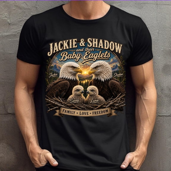 Jackie and Shadow T-Shirt | Bald Eagle Family Shirt | Sandy & Luna Eaglets Tee | Eagle Nest Graphic | Wildlife Lover Gift | Nature Bird Art