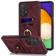 thumbnail image 1 of Nalacover for Samsung Galaxy A33 5G 6.4 inch Wallet Back Case,Luxury PU Leather Soft TPU Anti-Drop Shockproof Two Card Slots with Finger Ring Holder Kickstand Ultra Slim Phone Cover.Winered, 1 of 16