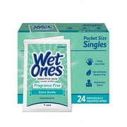 9 Pack Wet Ones Sensitive Skin Hand Wipes Unscented Individually Wrapped 24 Each