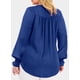 thumbnail image 2 of Blusa Eytino para mujer, talla grande, cuello en V, chifón, 4X, azul, 2 of 6