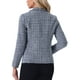 thumbnail image 3 of CHAQUETAS DE TWEED PARA MUJER INSPIRADAS CHIC, BLAZER DE TWEED A CUADROS CON SOLAPA EN V, MANGA LARGA Y ABIERTO, TAMAÑO L, AZUL Y NEGRO, 3 of 6