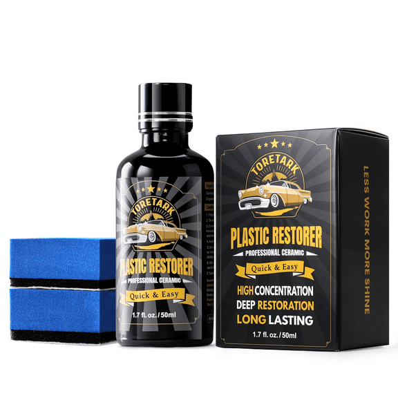 Toretark Plastic Trim Restorer for Cars, Black Trim Restorer,Highly Concentrated Ceramic Crystal Coating,Lasting Up to 6 Months  with UV Protection,Restore Automotive Exterior Protectant,50ml
