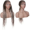 thumbnail image 5 of SEGO 29" Realistic Hand Braided Synthetic Lace Front Wigs with Baby Hair for Women Ombre Lace Natural Side Parting Braiding Hair Cornrow Twist Box Braided Wigs Grey, 5 of 9