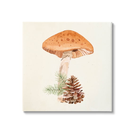 Mushroom Pinecone Botanicals Botanical & Floral Graphic Art Gallery Wrapped Canvas Print Wall Art