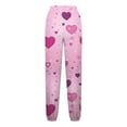 thumbnail image 5 of hotojiny Valentines Day Sweatpants for Women Cute Heart Print Running Joggers Casual Loose High Waisted Trousers, 5 of 7