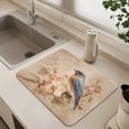 thumbnail image 6 of Dish Drying Mat Absorbent Dish Drainer Kitchen Counter 15.7x11.8inch Dish Drying Pad for Countertops Sinks Draining Racks Bluebird and Ancient Flowers, 6 of 9