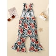 thumbnail image 3 of Suealasg Kids Girl Sleeveless Romper Jumpsuit 6M 1T 2T 3T 4T Little Girls Floral Print Suspender Bell Bottoms Toddler Girl Flared Pants, 3 of 9