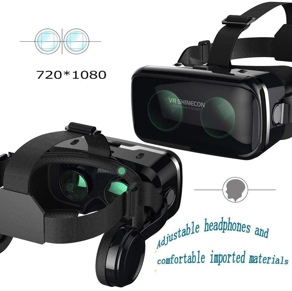 Virtual Reality Game Movie Goggles for iPhone & Android System 4.7-7 inch Smartphone Adjustable 3D VR Glasses with Controller UYGHHK VR Headsets 
