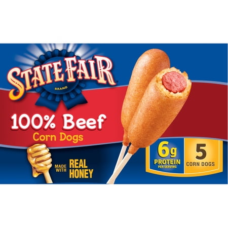 State Fair Beef Corn Dogs with Honey Sweetened Batter, 13.35 oz, 5 Count (Frozen)