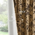 thumbnail image 3 of NICETOWN Floral Velvet Curtains for Bedroom, Thermal Insulated Blackout Printed Vintage Velvet Drapes with Back Tab for Living Room, Gold Brown, 50"x84", 2 Panels, 3 of 8