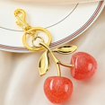 thumbnail image 1 of Cherry Keychain Pendant | Alloy & Resin Material | Glossy Red or Pink Finish | Enlarged Spring Buckle for Bags, Backpacks, Keys | Smooth Edges | 5.3x2.8x1.2in | 1 Piece, 1 of 6
