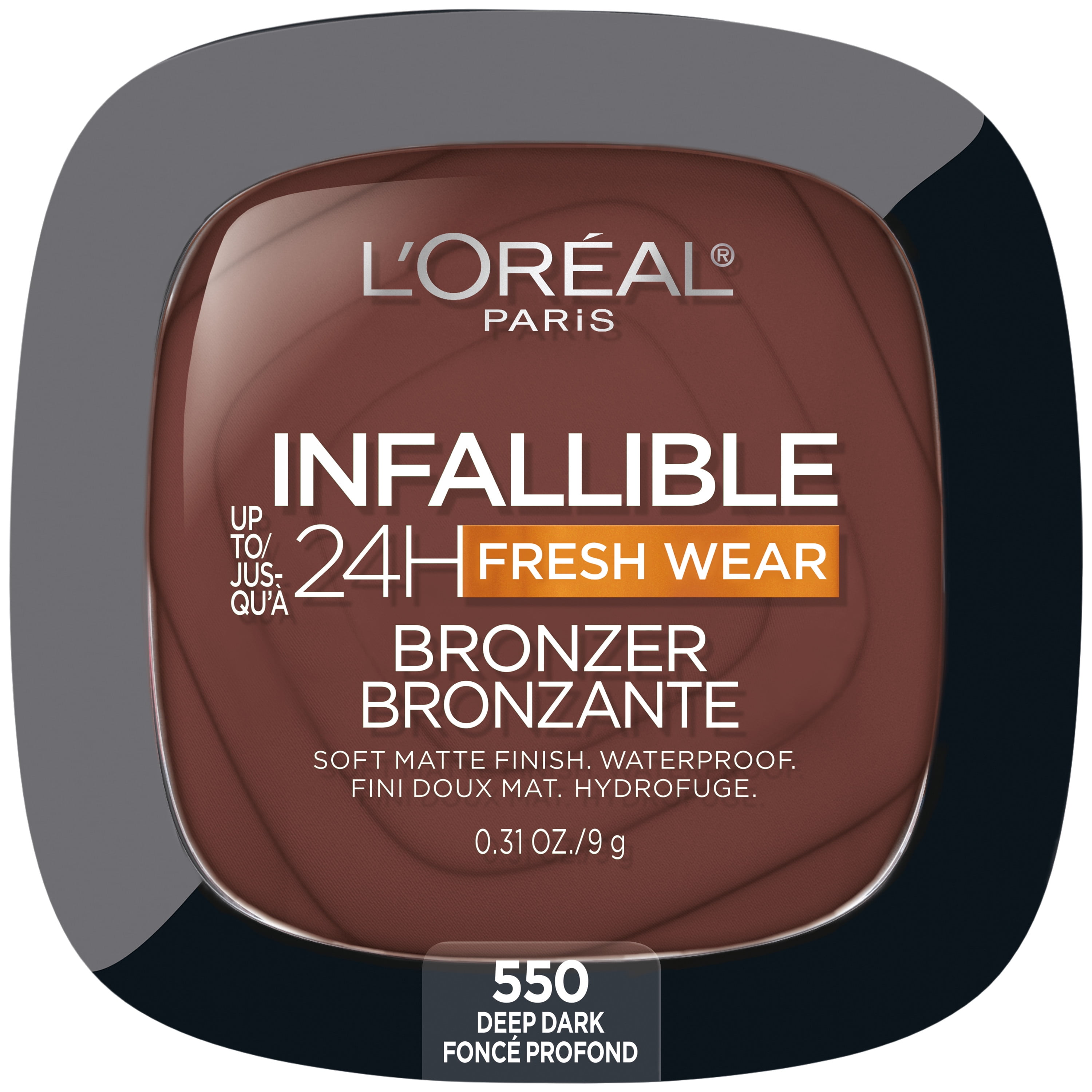L'Oreal Paris Infallible Up to 24H Fresh Wear Soft Matte Bronzer, Deep Dark, 0.31 oz