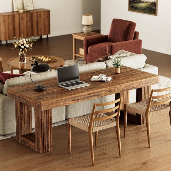 Tribesigns 86.6" Extra Long Computer Desk for 2 People, Wooden Large Two Person Desk, Business Workstation