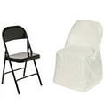 thumbnail image 4 of Balsa Circle 100 Folding Round Solid Polyester Chair Covers Wedding decorations Slipcovers, 4 of 4