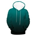 thumbnail image 4 of Aobny Polyester Mens Sweatshirt Gradient Hooded Hoodie Green Shirts Men Poncho Shirts for Men,L, 4 of 6
