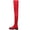 Red, variant on Jsaierl Thigh High Boots for Womens Over The Knee Patform Chunky Heel Stretch Long Fall Y2K Gogo Boots Fashion Square Toe Boots Low Block Heel Booties
