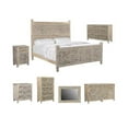 thumbnail image 4 of Pemberly Row Modern Carved Solid Wood King Panel Bed in Gray, 4 of 10