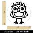 thumbnail image 2 of Cute Girl Owl with Bow Self-Inking Rubber Stamp Ink Stamper - Lime Green Ink - Mini 1/2 Inch, 2 of 7