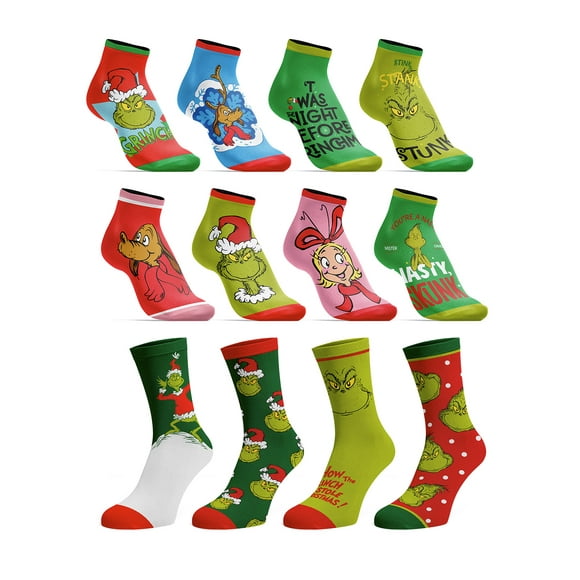 The Grinch Christmas 12 Days of Socks Gift Set