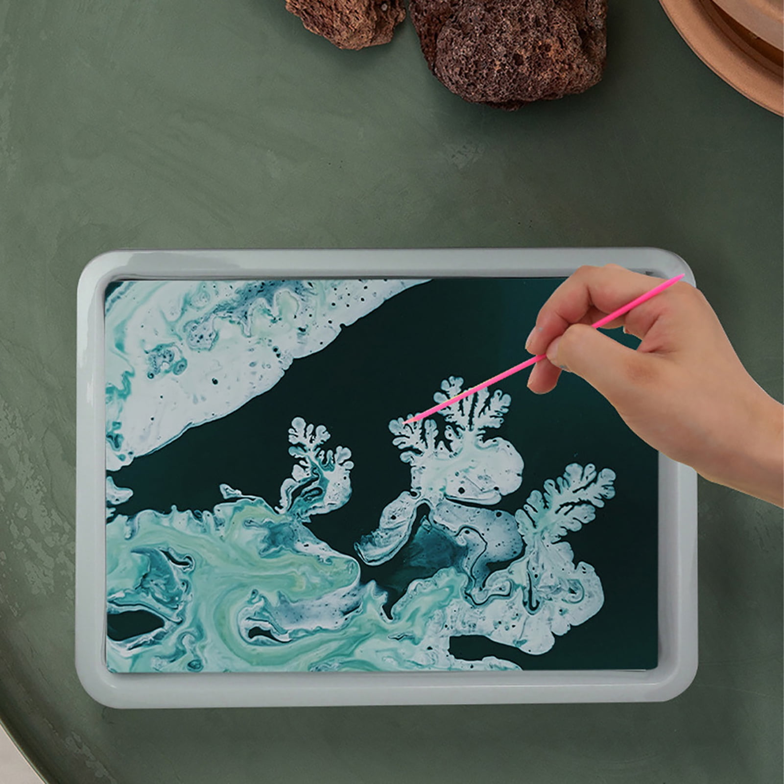 Ensemble de Peinture Marbrée à l'Eau pour Enfants, Ensemble Hydro Trempage avec Gouache, pour la Famille et les Amis, Surprise Idéale pour Noël Ou Anniversaire