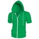 thumbnail image 5 of INSPIRAR CHIC Sudaderas de manga corta para hombres del Día del Padre, chaquetas con capucha de color sólido, con cremallera, XL Verde Brillante, 5 of 7