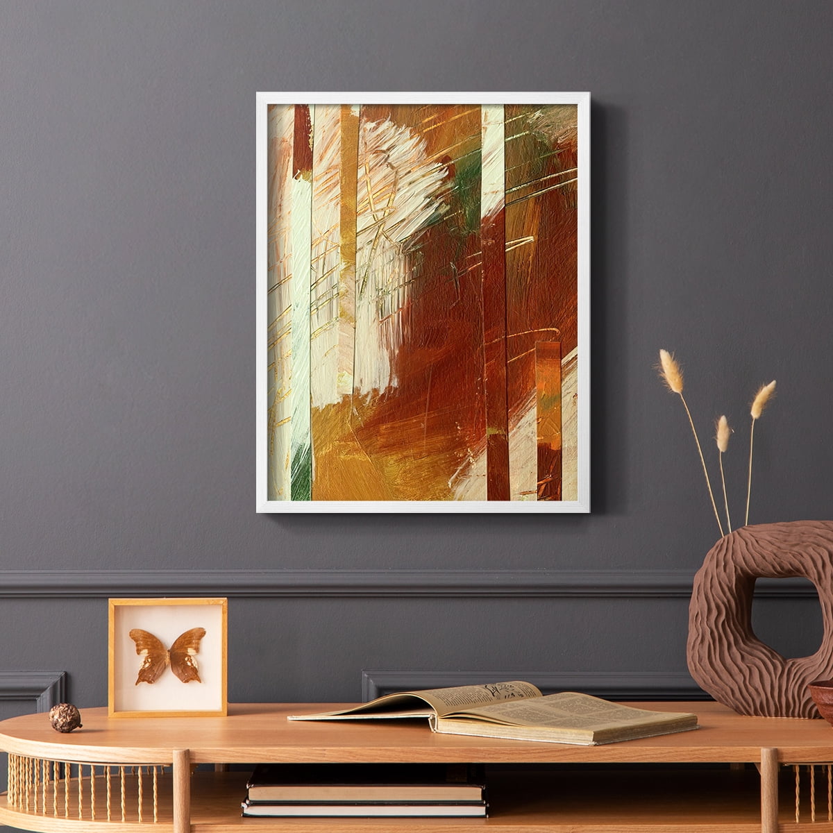 Wheaten I Framed Print in White Solid Wood 8 x 10 Framed Print