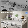 thumbnail image 6 of HomePerch 54" Washer Dryer Countertop with Storage Shelf, Double Layer Laundry Wood Shelf Topper with Edge, Over Washer & Dryer Organizer, White, 6 of 6