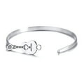 thumbnail image 3 of Bracelet Manchette Breloque Guitare pour Femmes Joncs Acier Inoxydable Musique Cadeau Accessoire, 3 of 4