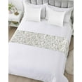 thumbnail image 5 of Xipuska Gray Botanical Bed Runners for King Size Bed, Decorative Bed Throws for Foot of Bed, Farmhouse Spring Summer Floral Leaves Bed Runner Sofa Throw Bedding Scarf Protector Slipcover for Bedroom, 5 of 6