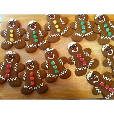 Gingerbread Print - Canvas Print Bake Gingerbread Cookies Gingerbread Men Christmas Stretched Canvas 10 x 14