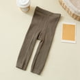 thumbnail image 2 of Toddler Girls Basic Ribbed Knit Ankle Leggings Pants Footless Tights Autumn Winter Tight Stockings, 2 of 8