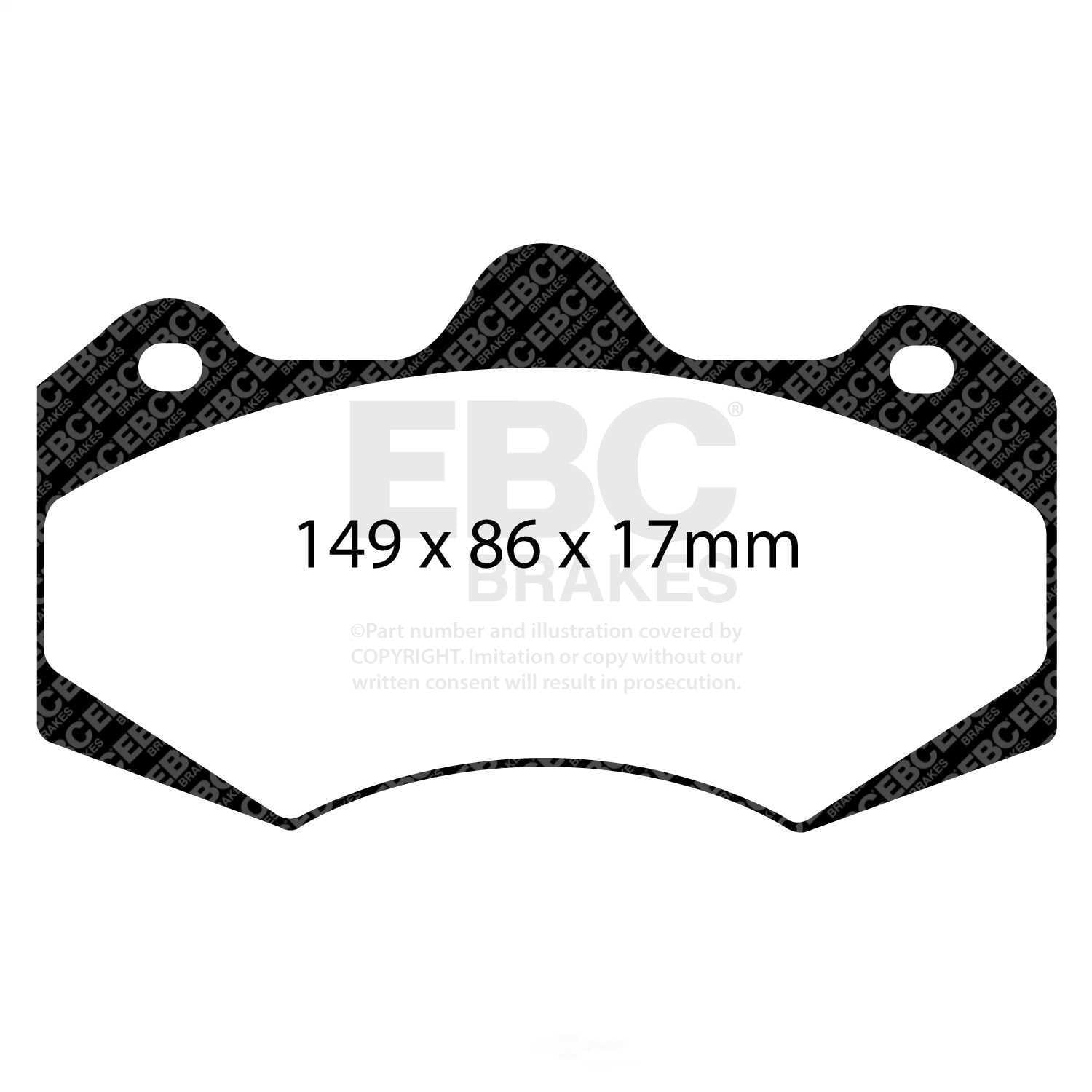 EBC Brakes Bluestuff NDX Trackday Brake Pad Set Fits select: 2017-2018,2020-2021 LOTUS EVORA