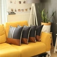 thumbnail image 2 of Housses de Coussin Décoratives en Faux Cuir Vegan Boho-Chic Lot de 4 Pcs, 2 of 6