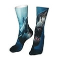 thumbnail image 6 of Bingfone 3D Realistic Shark Prirnt Women's Men's Fun Pattern and Solid Crew Socks-1 Pair Pack-Cool & Classic Novelty Design Gifts, 6 of 7