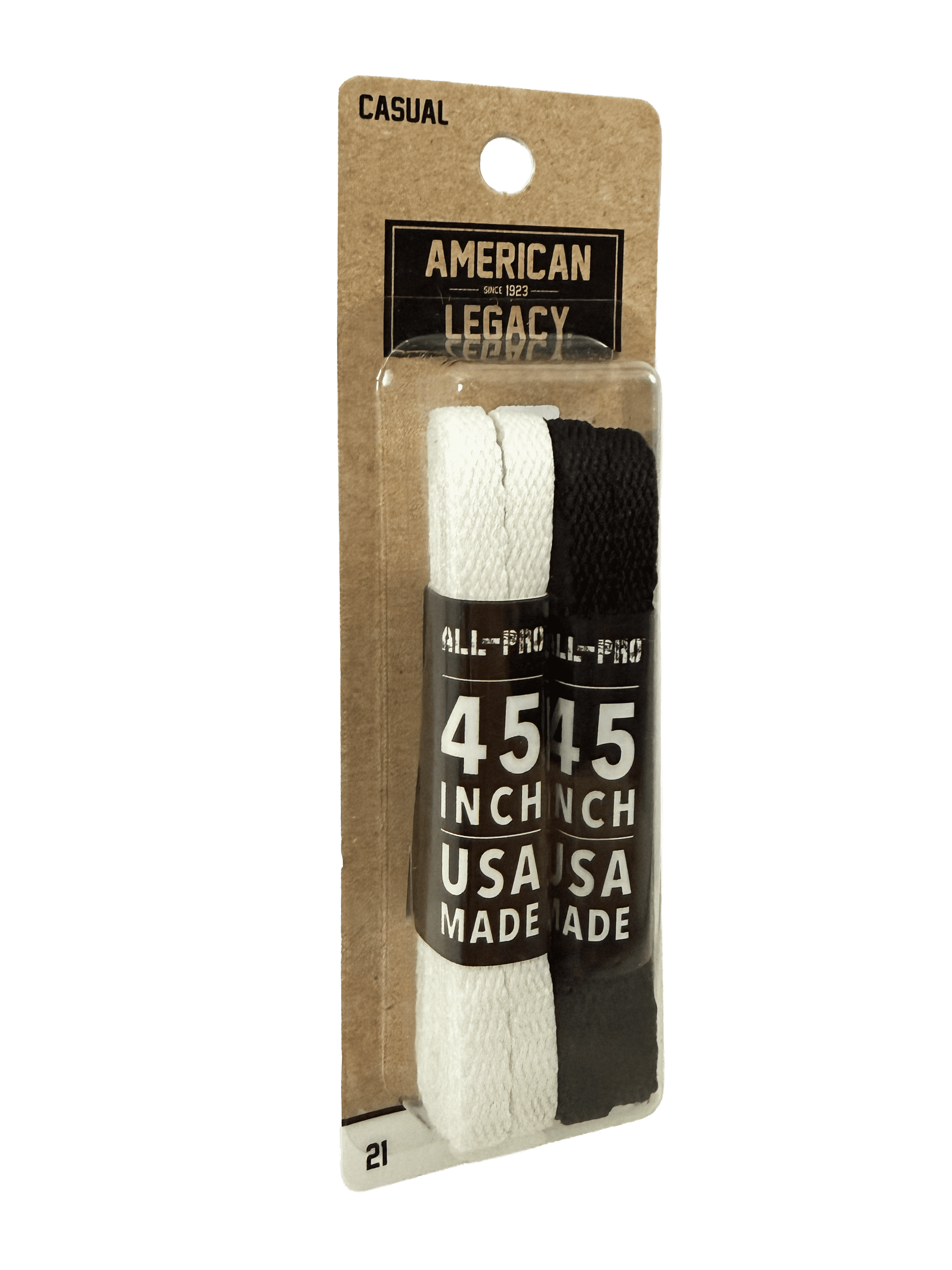 American-Legacy Athletic Narrow Flat White And Black 45" 2-Pack