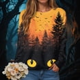 thumbnail image 4 of Godom Halloween Womens Sweatshirts Pumpkin Graphic Long Sleeve Tops Fall Winter Clothes Crewneck Cozy Outfits Pullover Fashion, 4 of 6